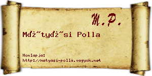 Mátyási Polla névjegykártya